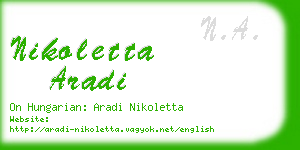 nikoletta aradi business card